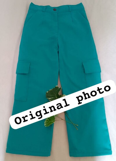 Ladies linen cargo pant