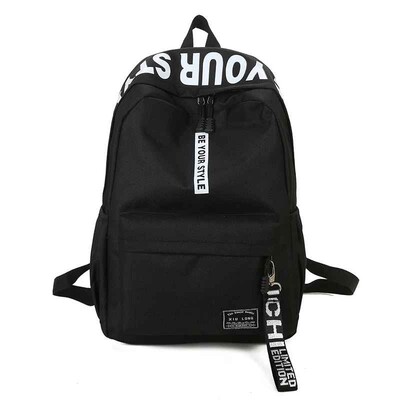 Fashion Nylon Backpack Preppy Style Students School Casual Solid Color Large Handbags Schoolbag Bookbag Teenager Travel bag