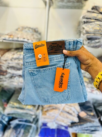 New arrival super dry Denim patch short