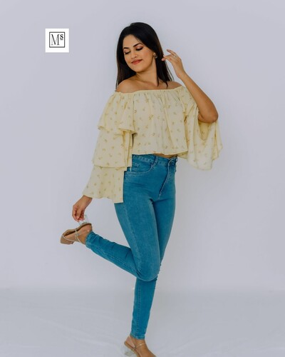 Off Shoulder Lantern Sleeve Top