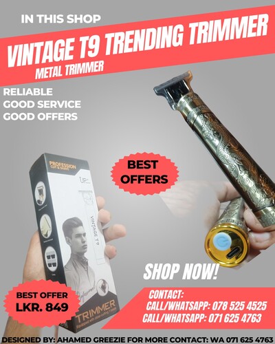 Vintage T9 Metal Trimmer – Professional Cut & Shave