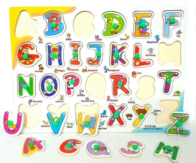  Colour Wooden English Alphabet A to Z