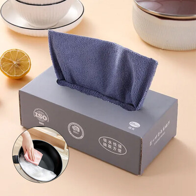 Microfiber Cleaning Cloth Absorbent Reusable Dishcloth with Dispenser Box (20 Pcs)