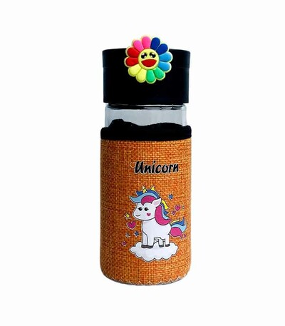 Glass Water Bottle with Pouch 280 ml