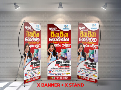 x banner with stand