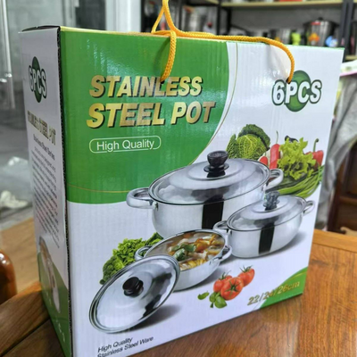 My Home 3pcs stockpot set stainless steel stockpots