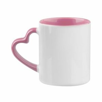 Sublimation  Heart Handle Inner Colour Mug
