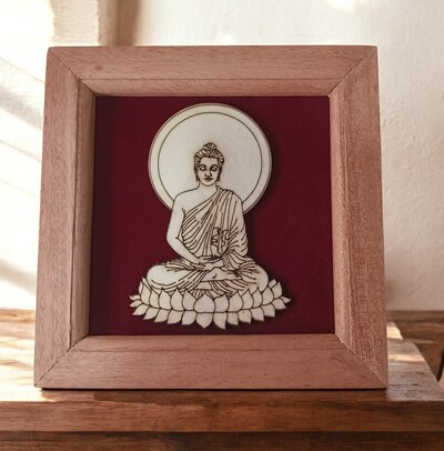 Wooden frame Buddha