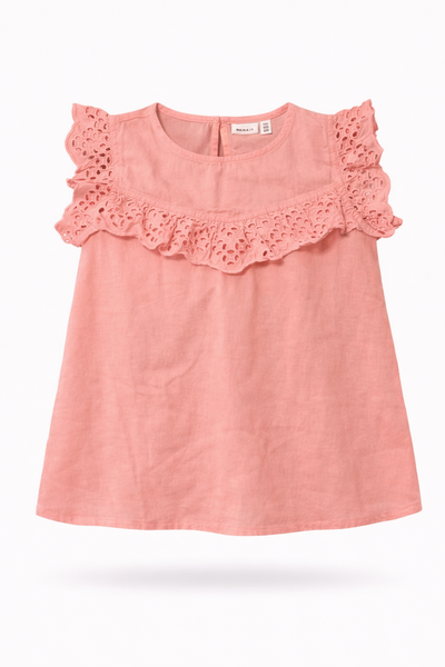 NAME IT Girls linen lace Blouse (Sizes - 7-8 *3/ 1.5-2 years *1)