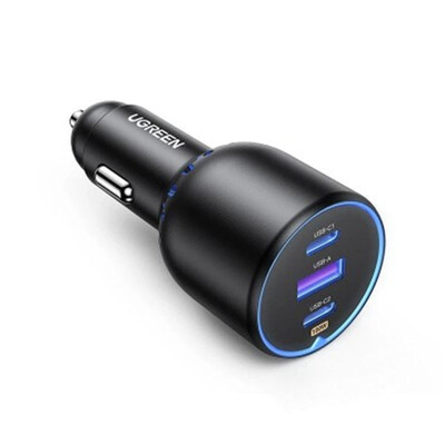 UGREEN 35025 130W Dual Type-C & 1x USB Ports Metal Car Charger EC705 