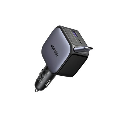 UGREEN 55909B 90W NEXODE FAST CAR CHARGER WITH RETRACTABLE CABLE