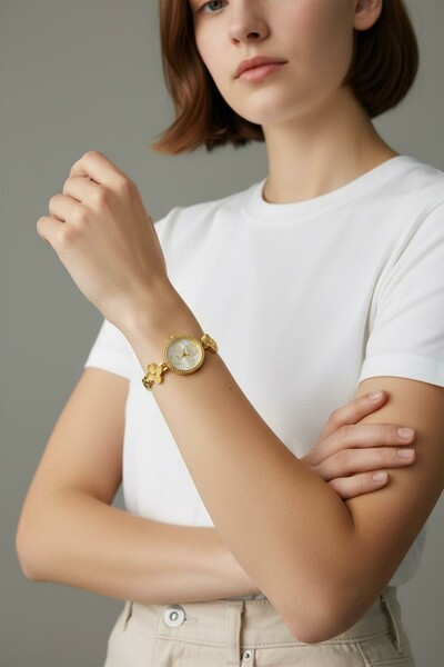 Gold plated ladies watch