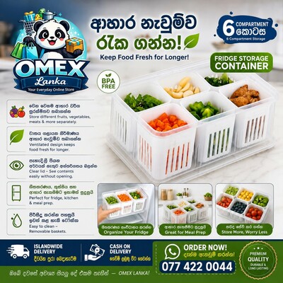 6 Compartment Fridge Storage Container