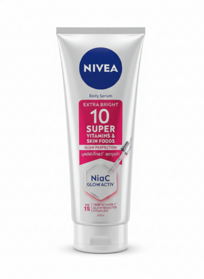 Nivea body serum extra bright 10 supper vitamins and skin food glow perfection