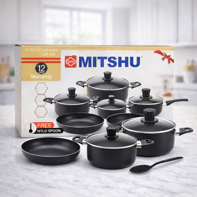 Mitshu 10 pcs Nonstick cookware set