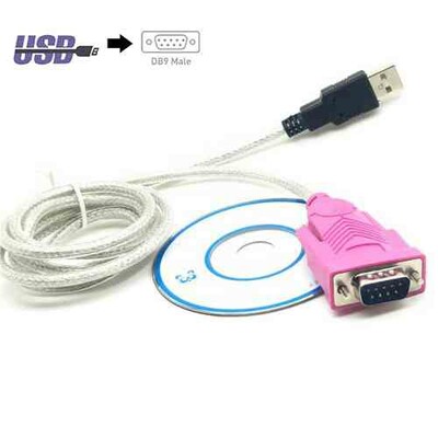 USB 2.0 to Serial RS232 9-Pin Cable Converter (Male to Male)