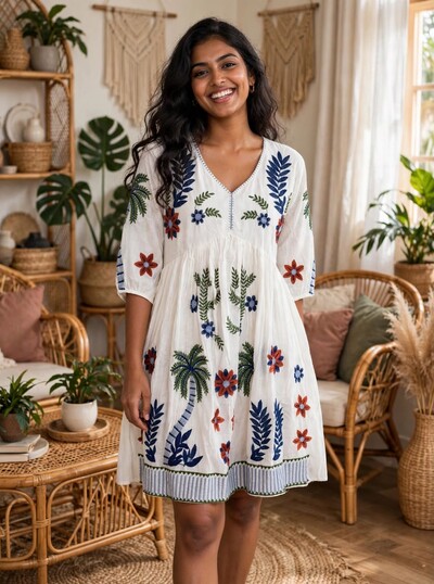Indian Embroidery Short Frock