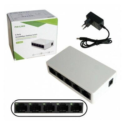 PIX-LINK 5 Port Network Switch 10/100Mbps